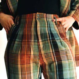 Eve Gravel Harrison plaid pants, XS